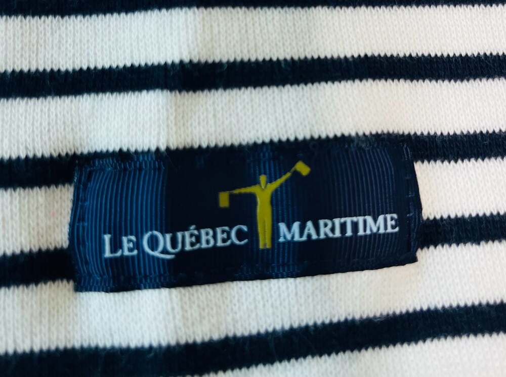 Le Québec Maritime Coastal Chic Black & White Striped Scarf | French Nautical - Picture 6 of 6